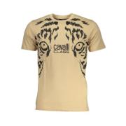 Beige Bomuld Print Logo T-Shirt