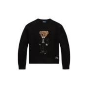 Jacquard Uld Kashmir Polo Bear Sweater