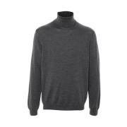 Grå Uld Rullekrave Sweater