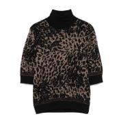 Leopard Print Striknederdel