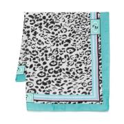 Leopard Print Stripe Wraparound Scarf