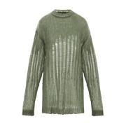 Grøn Mohair Silke Oversized Sweater