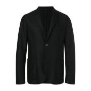 Sort Uld Klassisk Blazer Jakke