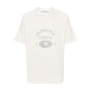 Hvid Grafisk Print Crew Neck T-shirt