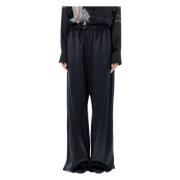 Sort Satin Pijama Bukser AW24