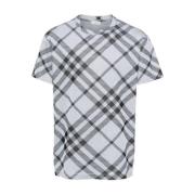 Vintage Check Mønster Bomuldsblandinger T-shirts