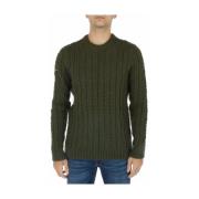 Grøn Strik Rund Hals Sweater