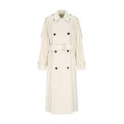 Hvid Bomulds Trenchcoat Elegant Stil