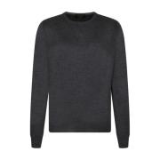 Mørkegrå Crew Neck Uld Sweater