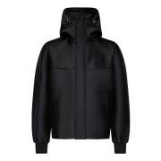 Sort Silkeblandet Windbreaker Jakke