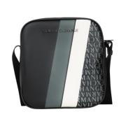 Moderne diagonalt stribet herre crossbody taske