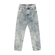 Faded Blue Denim Lange Jeans