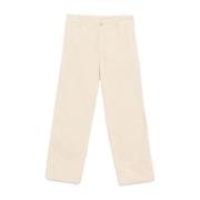 Beige Corduroy Bukser med Logo Patch