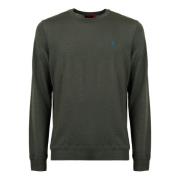 Mænds ensfarvet grøn crew-neck sweater