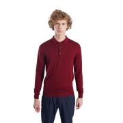 Merino Uld Bourgogne Langærmet Polo