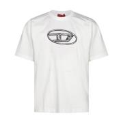 Hvid Bomulds T-shirt med Frontlogo