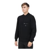 Sort Crewneck Sweater Moderne Minimalt Design