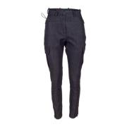 Skinny Cargo Denim-effekt Bukser i Sort