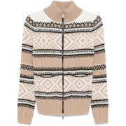 Jacquard Cardigan med Ribbed Design