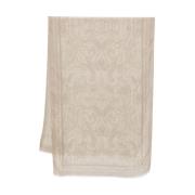 Printet Beige Cashmere Blend Tørklæde