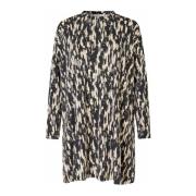 Abstrakt Print Oversized Tunika Sort