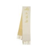 Alpaca Wool Reverse Text Scarf Beige