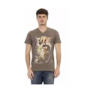 Elegant V-hals T-shirt med Frontprint