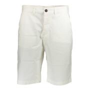 Hvid Bermuda Shorts Slim Fit Bomuld