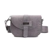 Læder Crossbody Taske med Krokoprint