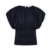 Cattia Navy Top Polyester Elastan