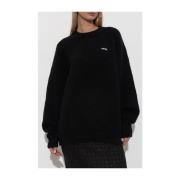 Oversized Sort Sweater Strikvarer