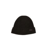 Ribstrikket Uld Beanie Hat