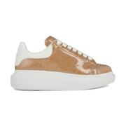 Rose Gold Lace-Up Sneakers