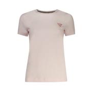 Rosa Bomuld T-shirt med Applique