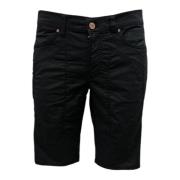 Sort bomuld Bermuda shorts med 5 lommer