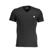 Slim Logo V-Neck T-Shirt i Sort