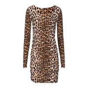 Leopard Print Vendbar Kjole