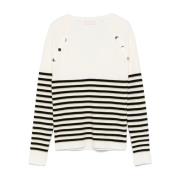 Stribet sweater med knapper