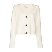 Beige Uld Cardigan Casual Stil