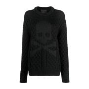 Sort Uld Akryl Sweater Pullover