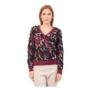 Dyr Print V-Hals Sweater