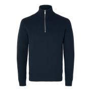 Melange Pullover med Troyer Krave