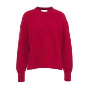 Rød Uld Pullover Strik AW24