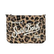 Animalier uldclutch med broderet logo