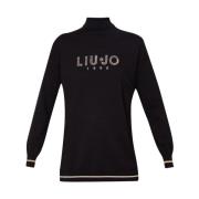 Elegant Logo og Strass Sweater