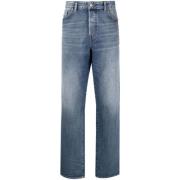 Afslappet Blå Straight Jeans