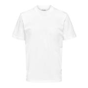 Ribbet Crew Neck Kortærmet T-shirt