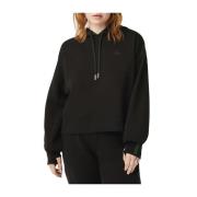 Sort Sporty Cropped Sweater med slidser