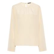 Silke Beige Bluse Crepe de Soie