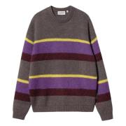 Stribet Jacquard Sweater i Alpaca Blanding